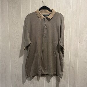 Greg Norman Collection Tan Polo Shirt- 100% Cotton, Vintage Look- L